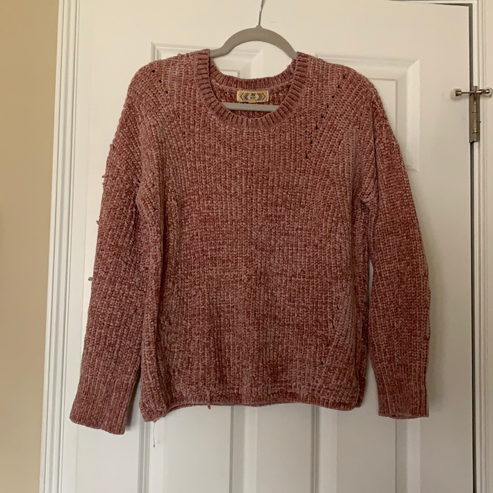 pink knit sweater